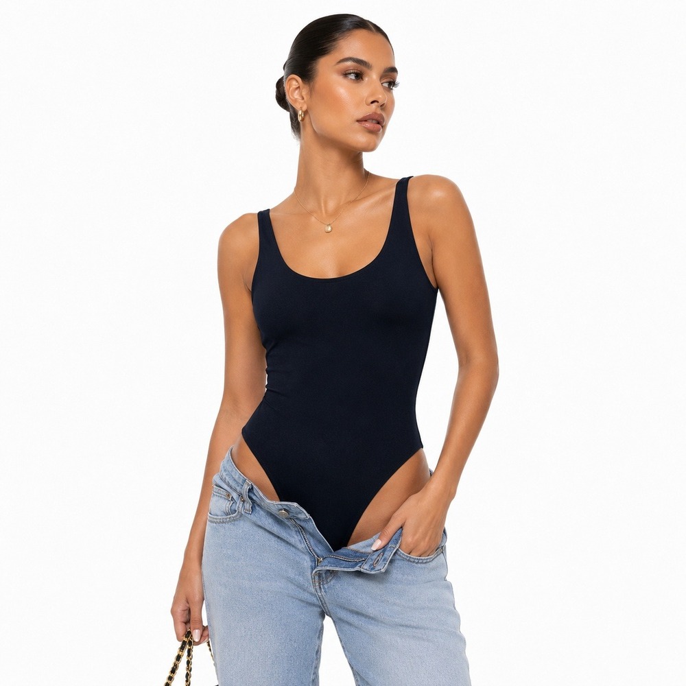 Abercrombie & Fitch Soft A&F Collection Solid Bodycon Black Minimalist Size L